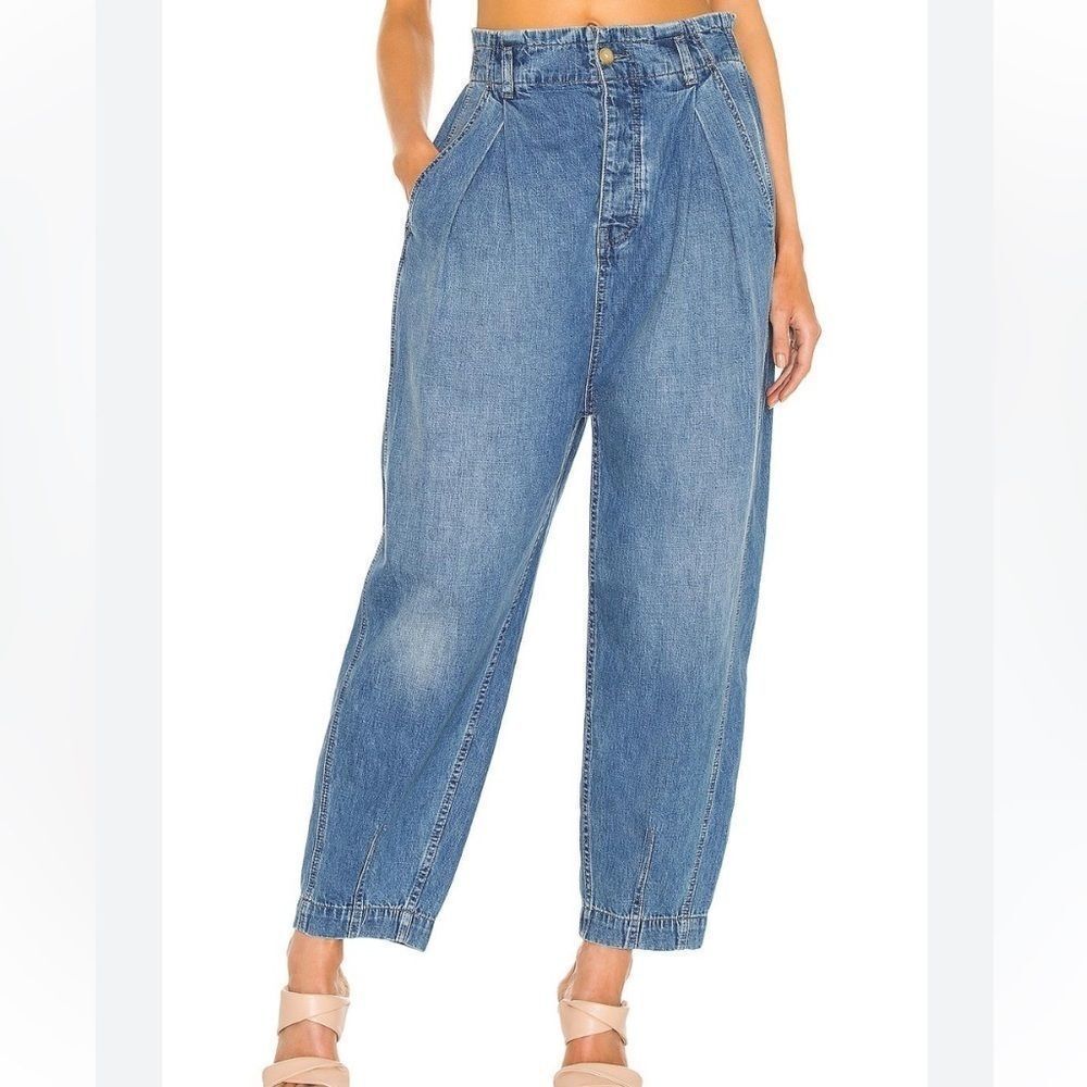 We The Free Relaxed High-Waist Blue Jeans